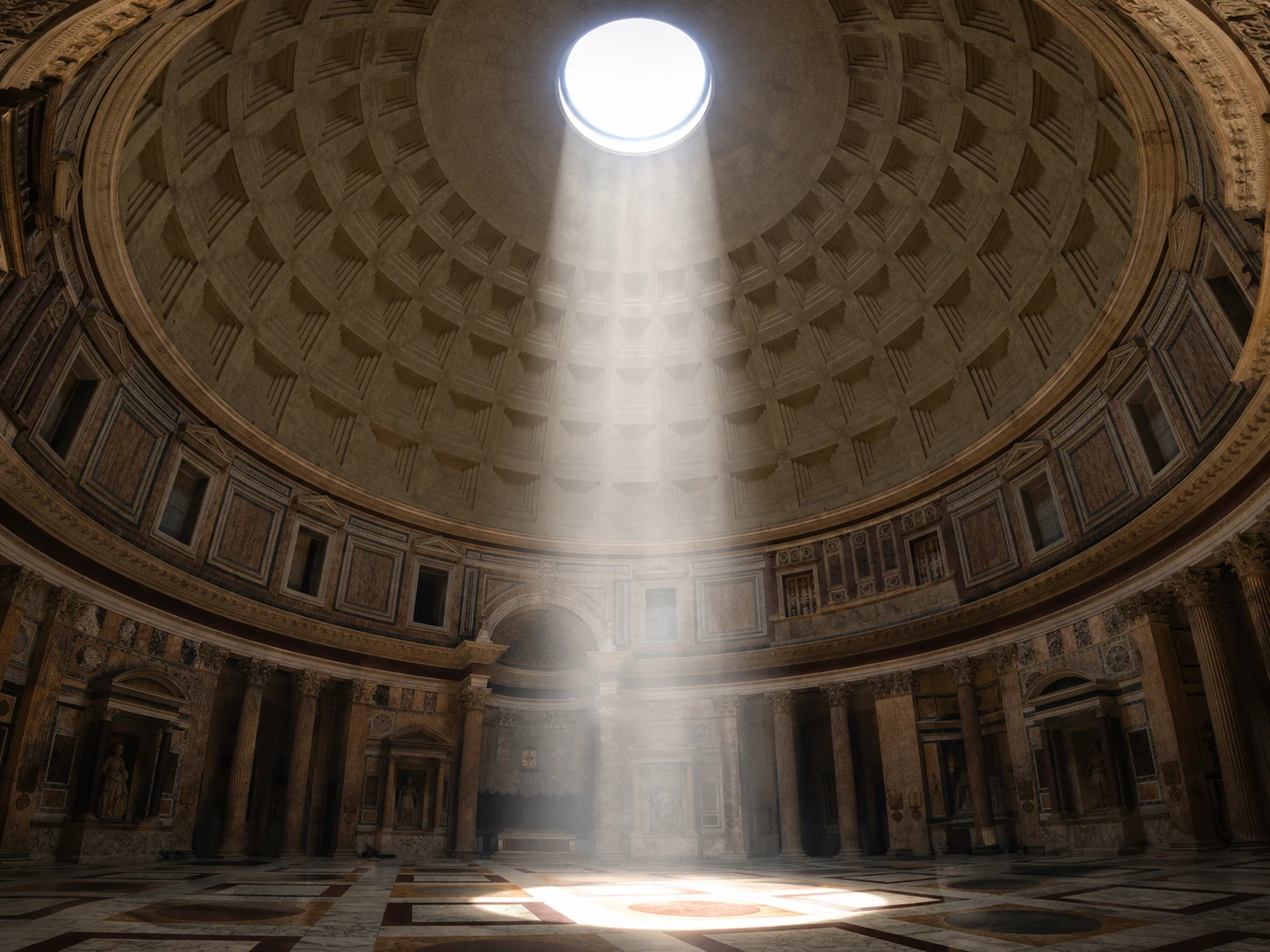 Interno della Rotonda sotto la grande cupola romana